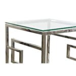 Βοηθητικό Τραπέζι DKD Home Decor Κρυστάλλινο Ασημί Μέταλλο (45 x 45 x 80 cm) (2 pcs)