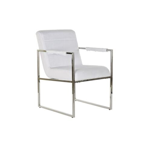 Καρέκλα DKD Home Decor πολυεστέρας Χάλυβας Λευκό (56 x 68 x 92 cm)