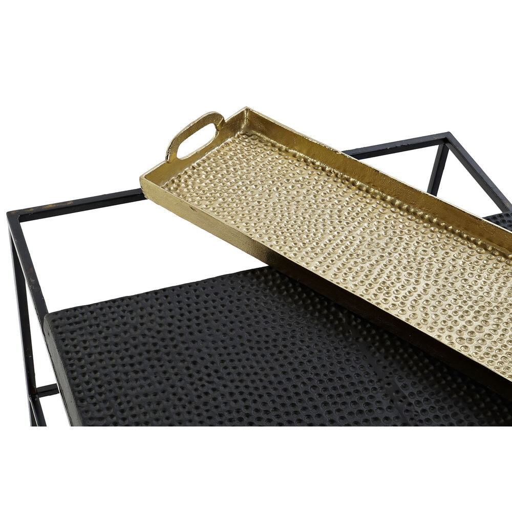 Βοηθητικό Τραπέζι DKD Home Decor Μαύρο Χρυσό Χάλυβας Αλουμίνιο (63 x 62 x 44 cm)