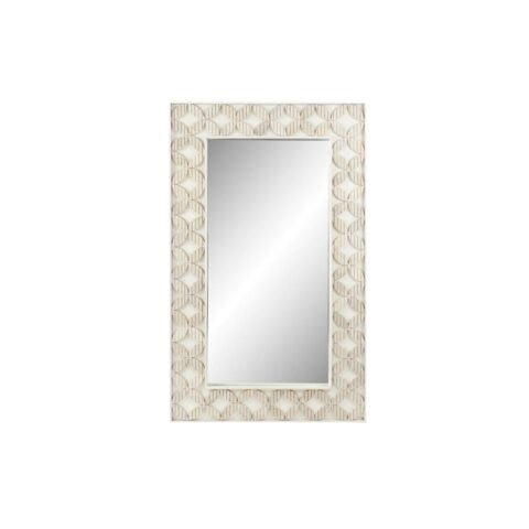 Τοίχο καθρέφτη DKD Home Decor Καθρέφτης Λευκό Ξύλο από Μάνγκο Ρόμπος (154 x 4 x 92 cm)