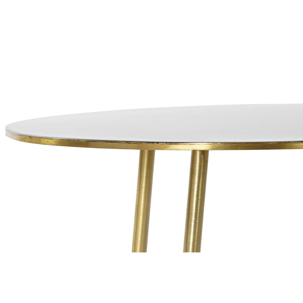 Βοηθητικό Τραπέζι DKD Home Decor Μαύρο Χρυσό Αλουμίνιο Λευκό (67 x 50 x 37 cm)