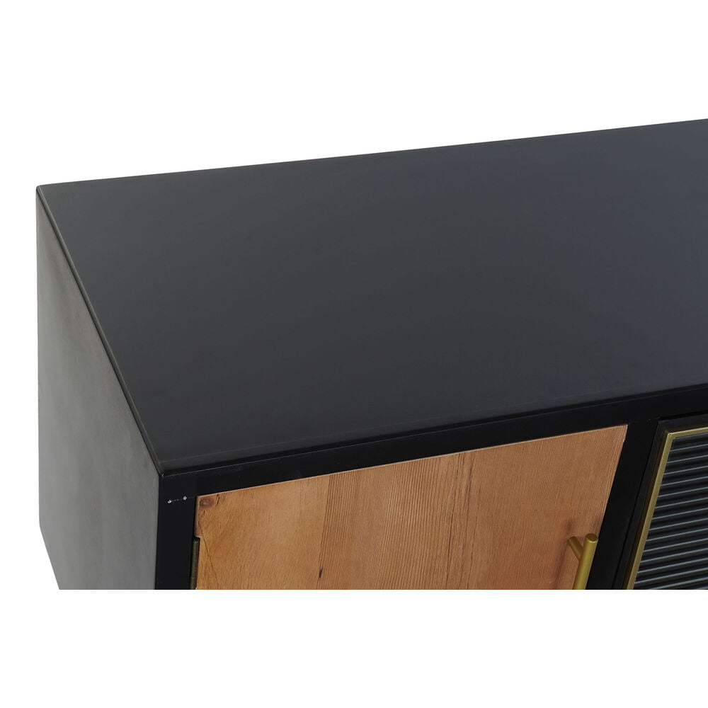 Τηλεόραση DKD Home Decor Μαύρο Σκούρο καφέ Κρυστάλλινο Ξύλο MDF 166 x 40 x 55 cm