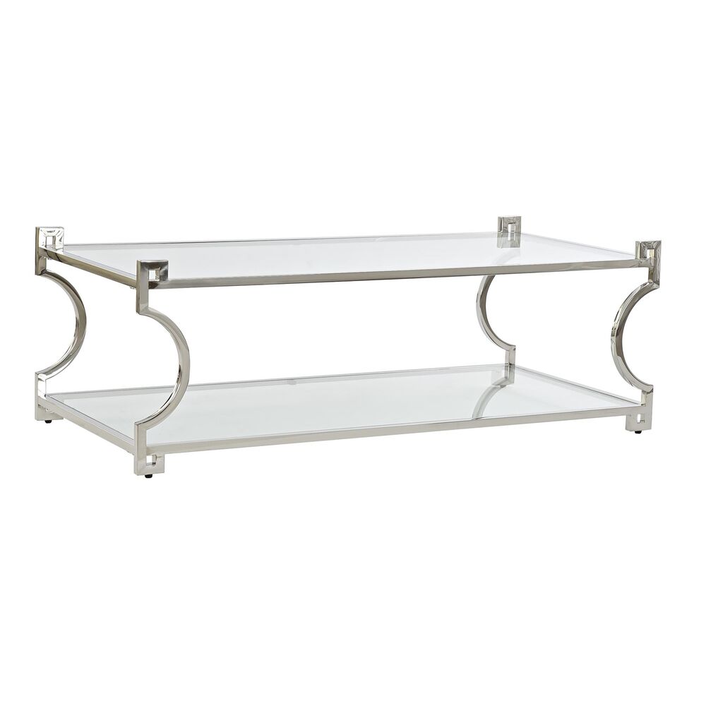 Τραπεζάκι Καφέ DKD Home Decor Κρυστάλλινο Ανοξείδωτο ατσάλι (130 x 60 x 45 cm)