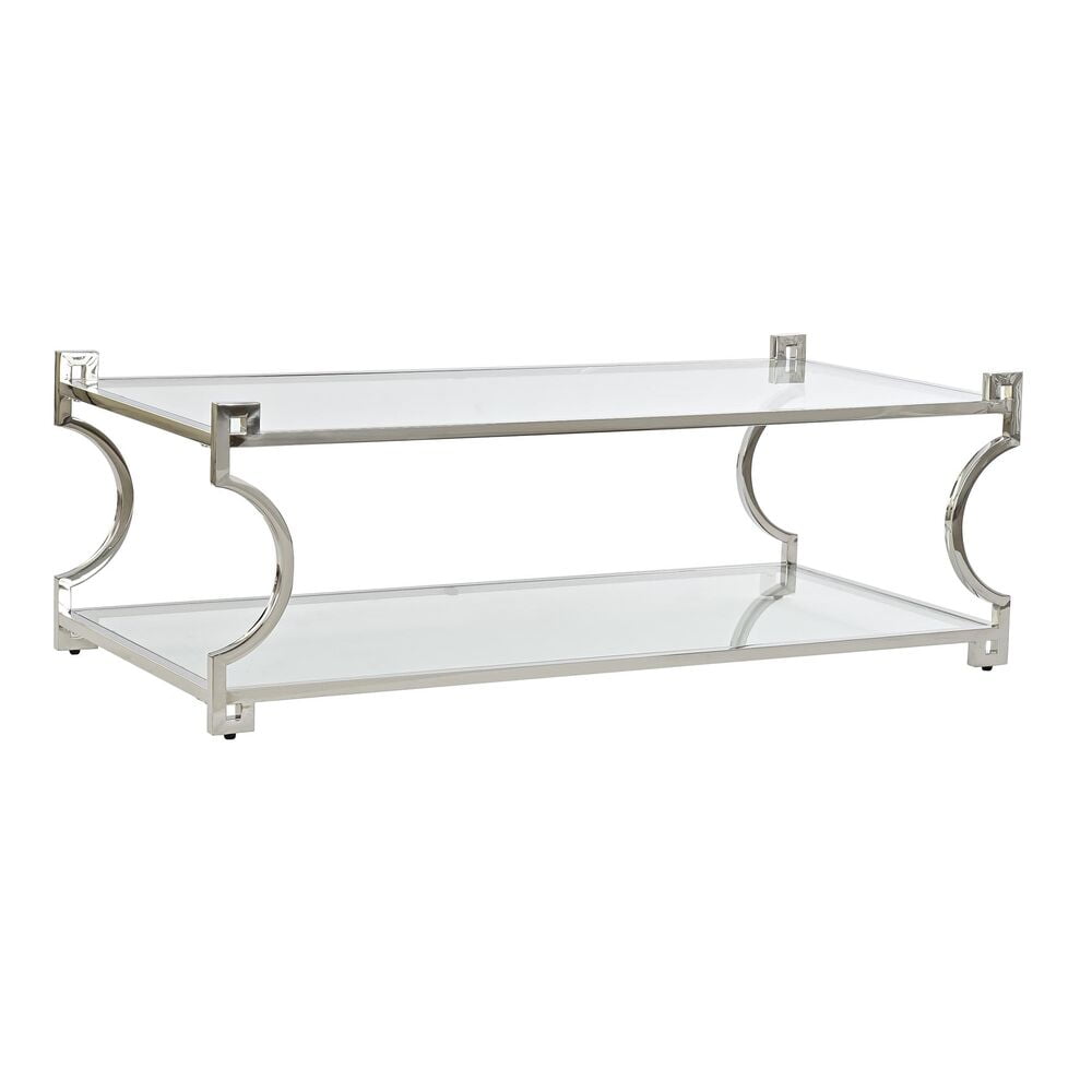 Τραπεζάκι Καφέ DKD Home Decor Κρυστάλλινο Ανοξείδωτο ατσάλι (130 x 60 x 45 cm)