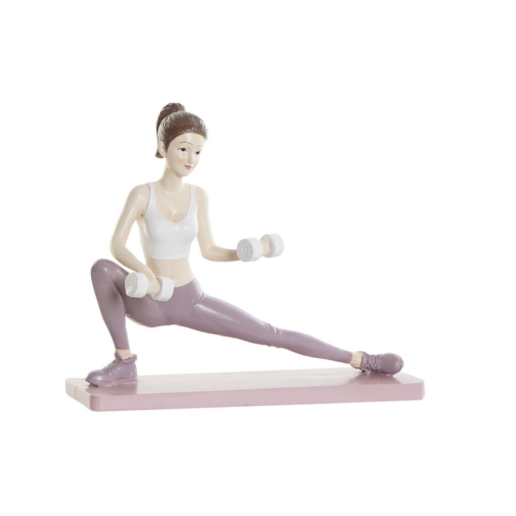 Διακοσμητική Φιγούρα DKD Home Decor Ροζ Ρητίνη Yoga (20 x 8 x 16