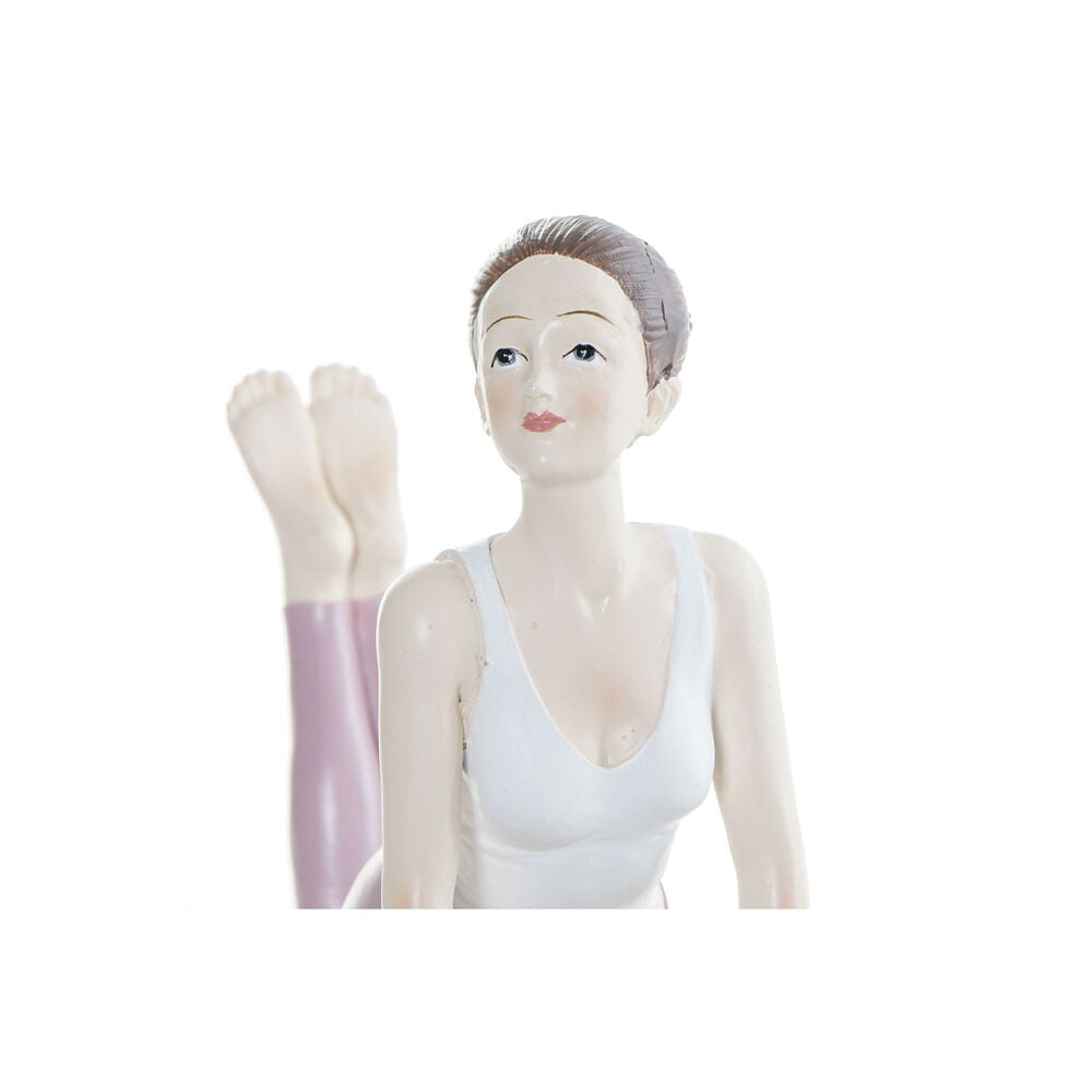 Διακοσμητική Φιγούρα DKD Home Decor Ροζ Ρητίνη Yoga (16 x 6 x 13 cm)