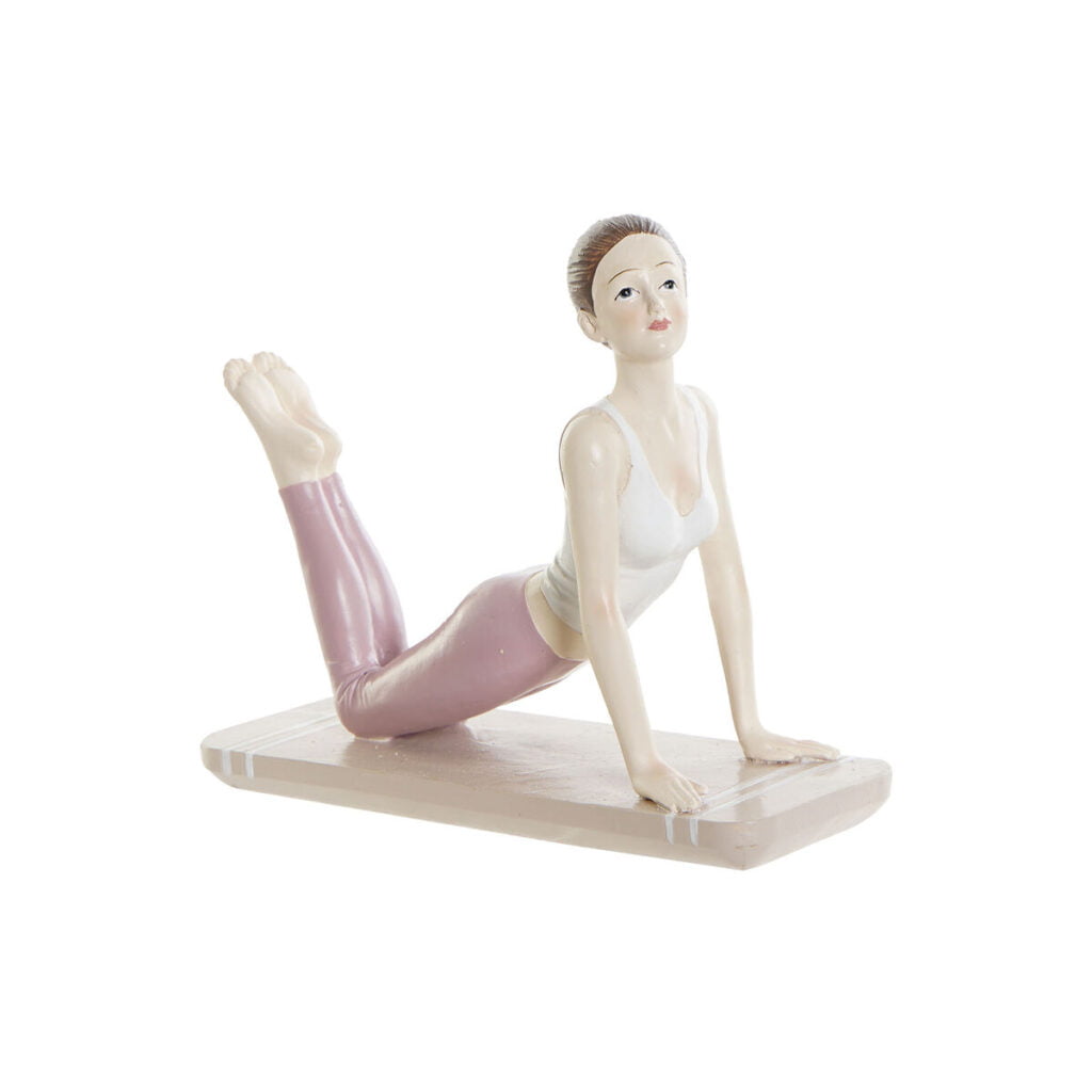 Διακοσμητική Φιγούρα DKD Home Decor Ροζ Ρητίνη Yoga (16 x 6 x 13 cm)
