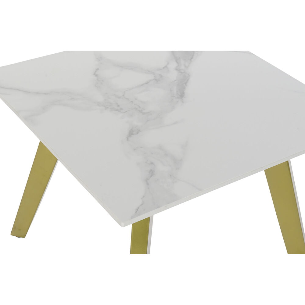 Βοηθητικό Τραπέζι DKD Home Decor Κεραμικά Χρυσό Μέταλλο Λευκό Σύγχρονη (60 x 60 x 48 cm)