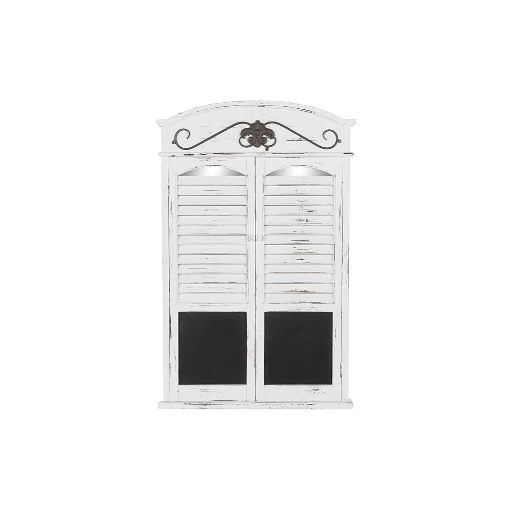 Τοίχο καθρέφτη DKD Home Decor Καθρέφτης Μαύρο Ξύλο Παράθυρα Λευκό (60 x 7 x 94 cm)