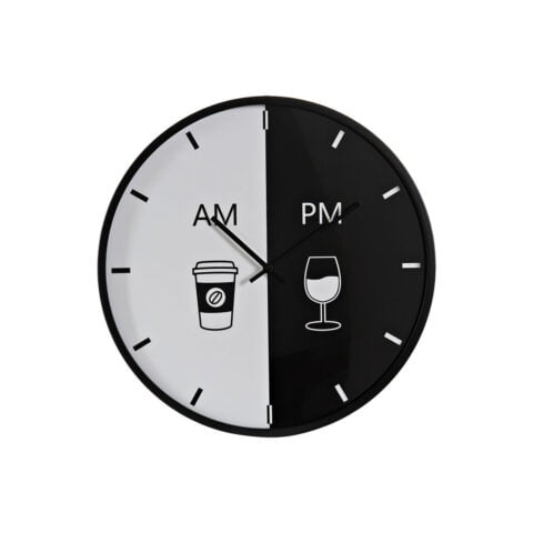 Ρολόι Τοίχου DKD Home Decor Μαύρο Μέταλλο Λευκό (60 x 4 x 60 cm)