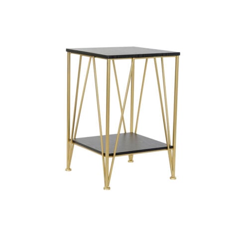 Βοηθητικό Τραπέζι DKD Home Decor Μαύρο Χρυσό Μέταλλο Ξύλο (41 x 41 x 63