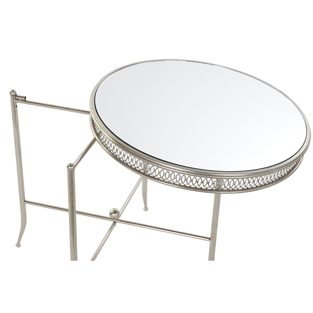 Βοηθητικό Τραπέζι DKD Home Decor Καθρέφτης Ασημί Μέταλλο (56 x 56 x 56 cm)