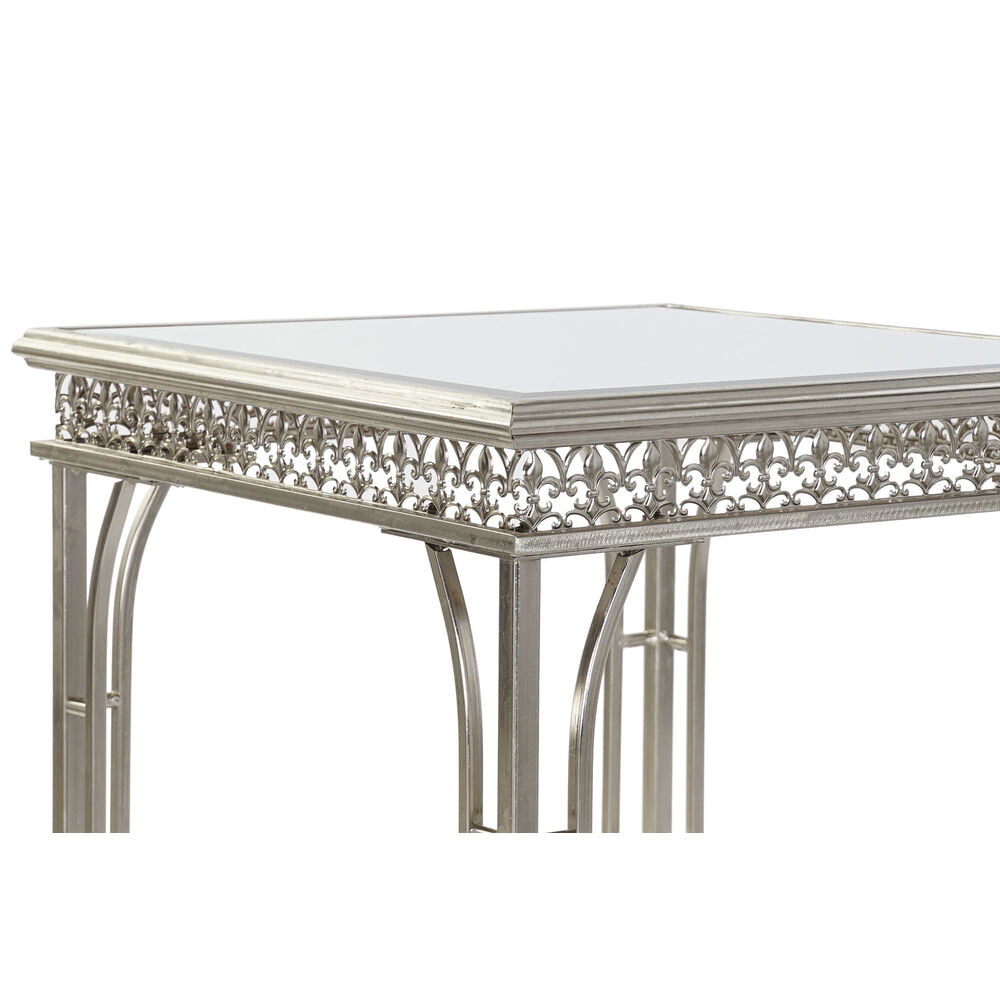 Βοηθητικό Τραπέζι DKD Home Decor Καθρέφτης Ασημί Μέταλλο (40 x 40 x 56 cm) (2 pcs) (35 x 35 x 51 cm)