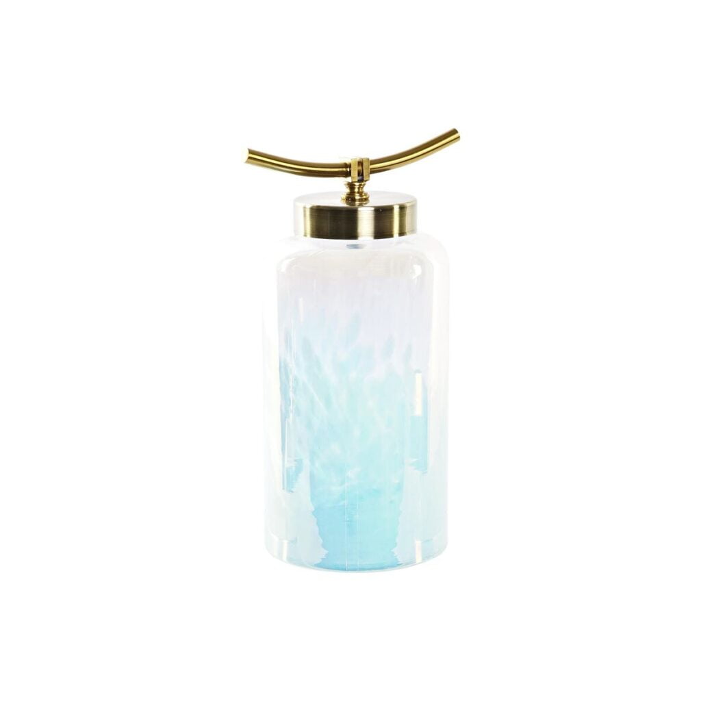 Βάζο DKD Home Decor Κρυστάλλινο Μπλε Χρυσό Μέταλλο Μεσογείακός (19 x 15 x 33 cm) (Ø 14 cm)