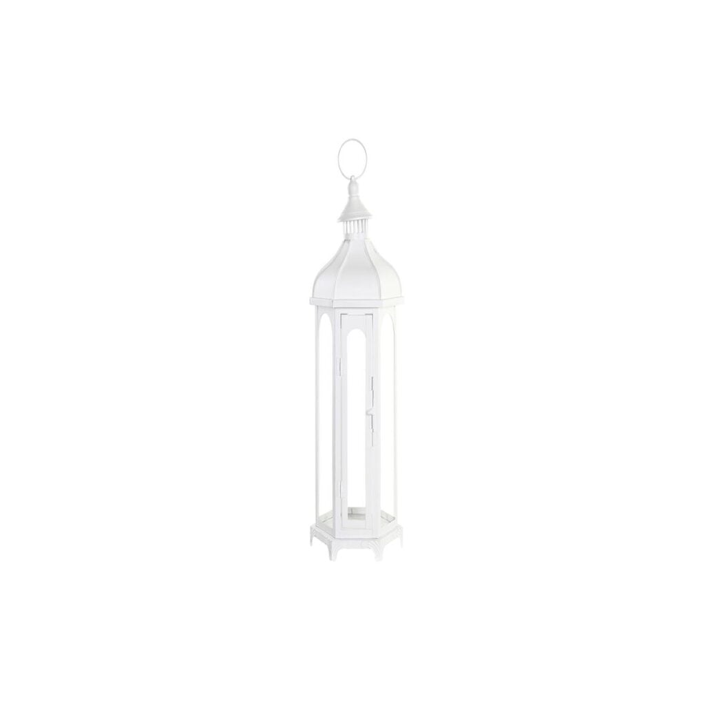 Lanterne DKD Home Decor Κρυστάλλινο Μέταλλο Λευκό (20 x 17 x 55 cm)