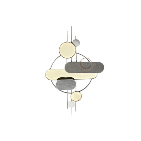 Διακόσμηση τοίχων DKD Home Decor Γκρι Χρυσό Μέταλλο PVC Σύγχρονη (130 x 5 x 80