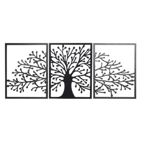 Διακόσμηση τοίχων DKD Home Decor 3 Μονάδες Μαύρο Δέντρο Μέταλλο (141 x 1