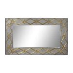 Τοίχο καθρέφτη DKD Home Decor Γκρι Χρυσό Ξύλο από Μάνγκο (154 x 5 x 92 cm)