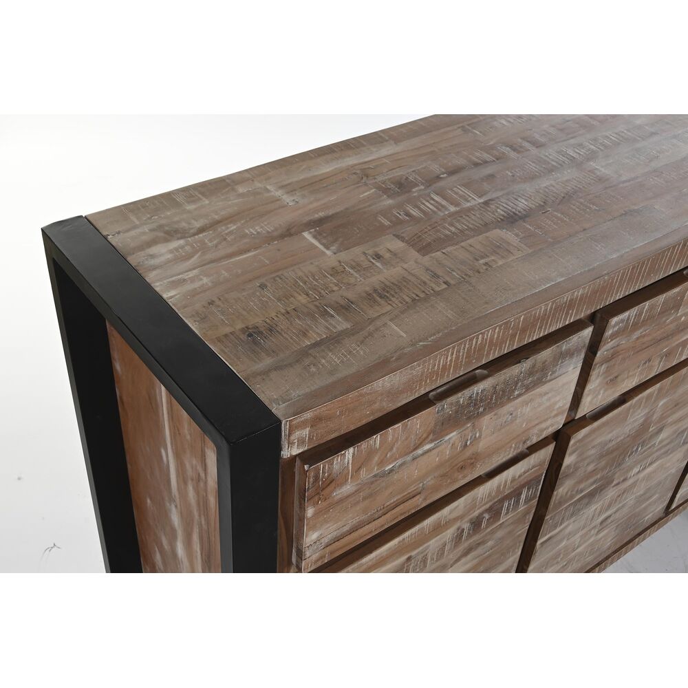 Σκευοθήκη DKD Home Decor Φυσικό Μαύρο Μέταλλο ξύλο ακακίας (140 x 40 x 85 cm)