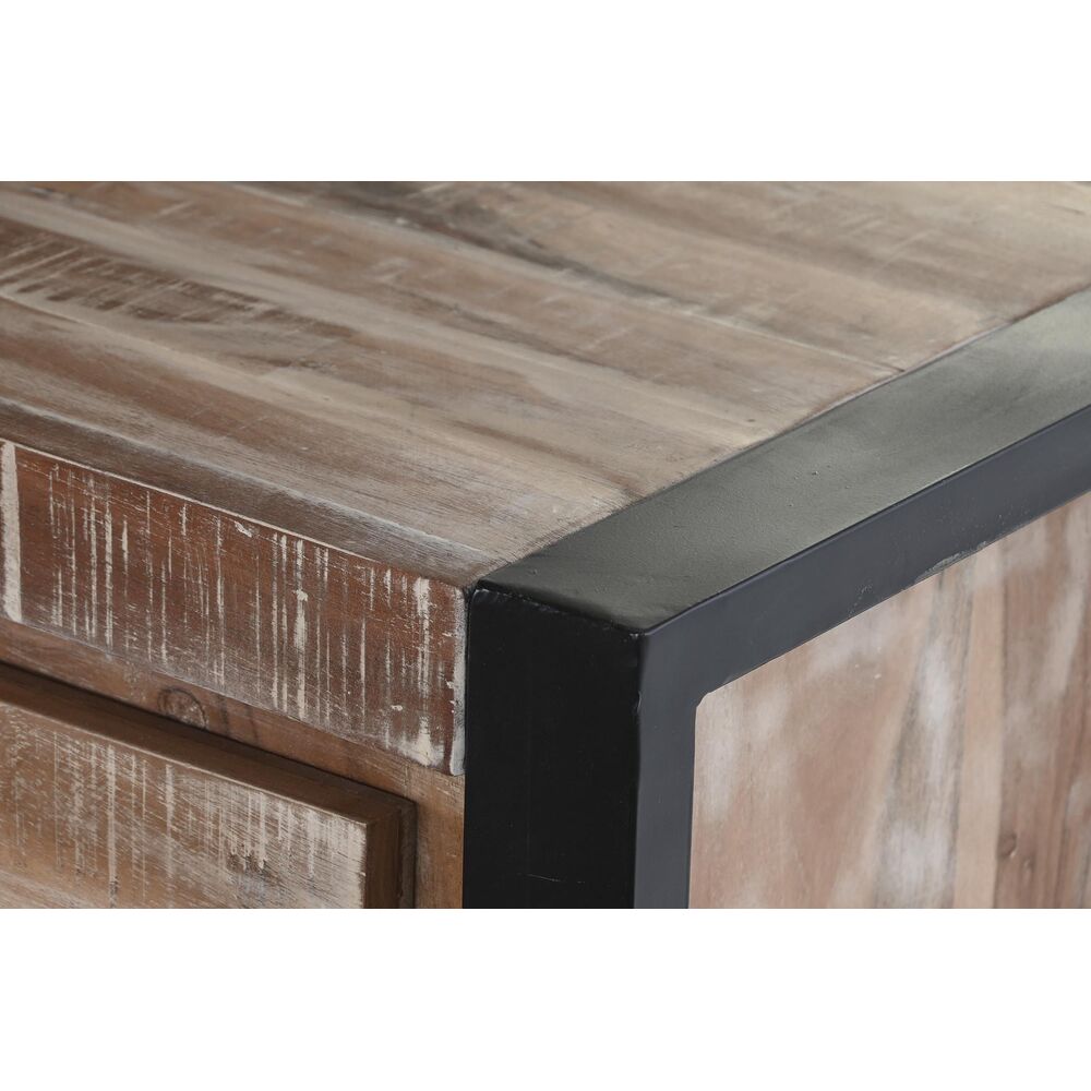 Σκευοθήκη DKD Home Decor Φυσικό Μαύρο Μέταλλο ξύλο ακακίας (140 x 40 x 85 cm)