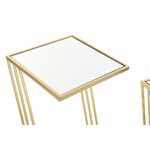 Σετ 2 Τραπεζάκια DKD Home Decor Καθρέφτης Χρυσό Μέταλλο (33 x 33 x 72 cm) (2 pcs)