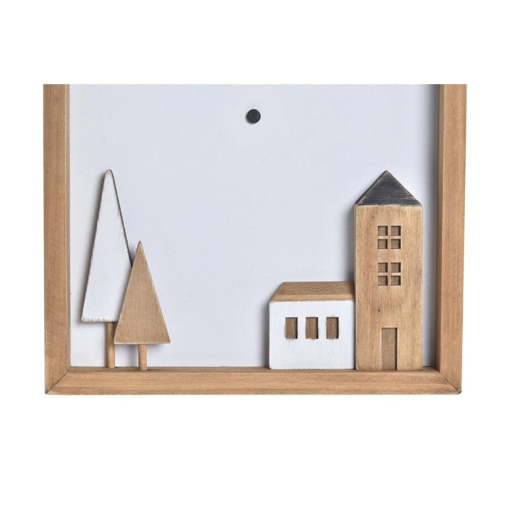 Ρολόι Τοίχου DKD Home Decor Ξύλο Λευκό Σπίτια (20 x 4 x 30 cm)