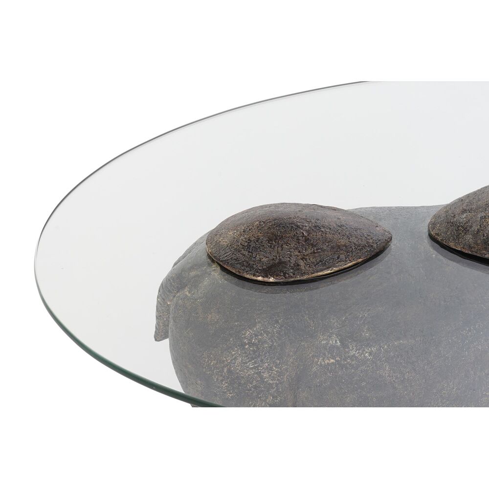 Βοηθητικό Τραπέζι DKD Home Decor Κρυστάλλινο Διαφανές Χαλκός Ρητίνη Αποικιακό Ιπποπόταμος (80 x 50 x 37 cm)