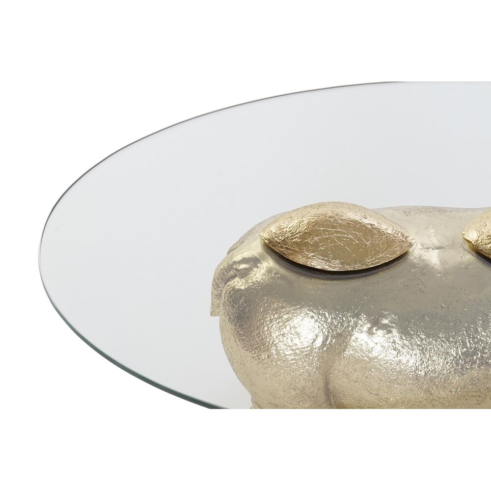 Βοηθητικό Τραπέζι DKD Home Decor Κρυστάλλινο Χρυσό Διαφανές Ρητίνη Αποικιακό Ιπποπόταμος (80 x 50 x 37 cm)