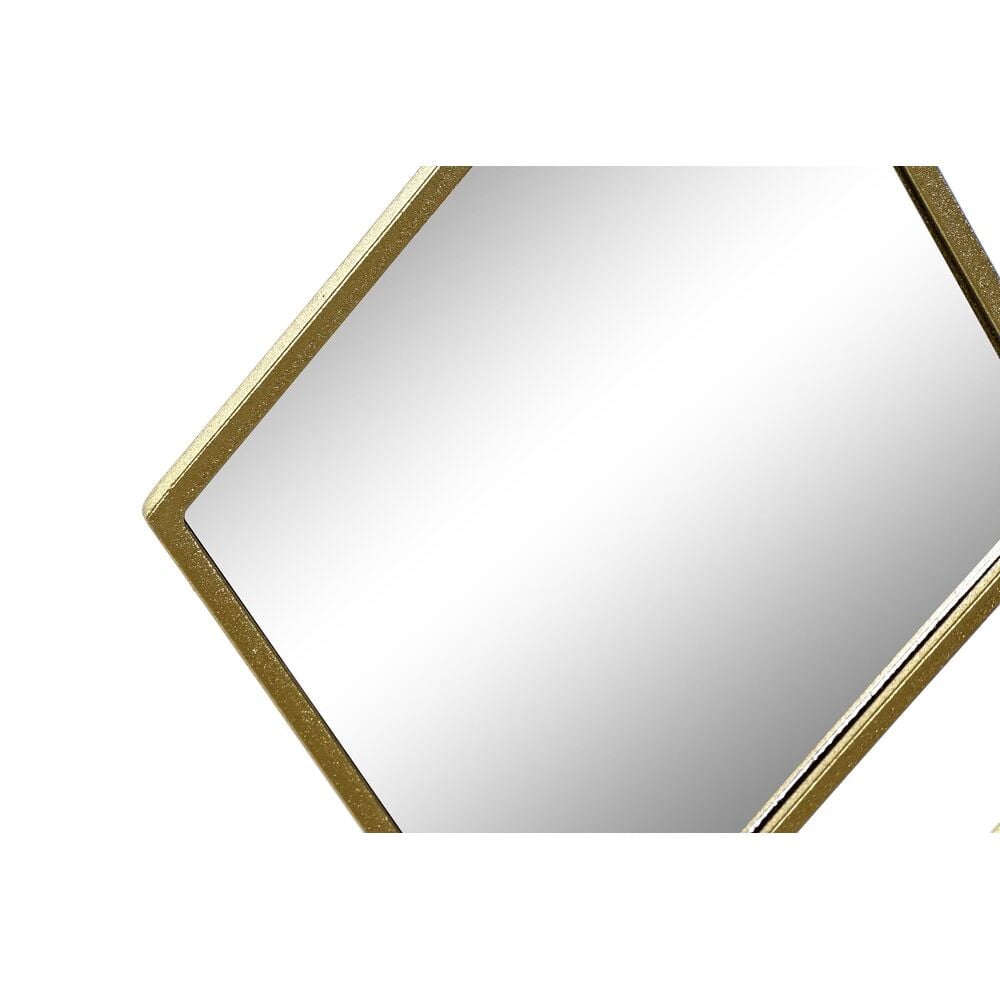Τοίχο καθρέφτη DKD Home Decor Καθρέφτης Χρυσό Μέταλλο Ρόμπος (63 x 2 x 90 cm)