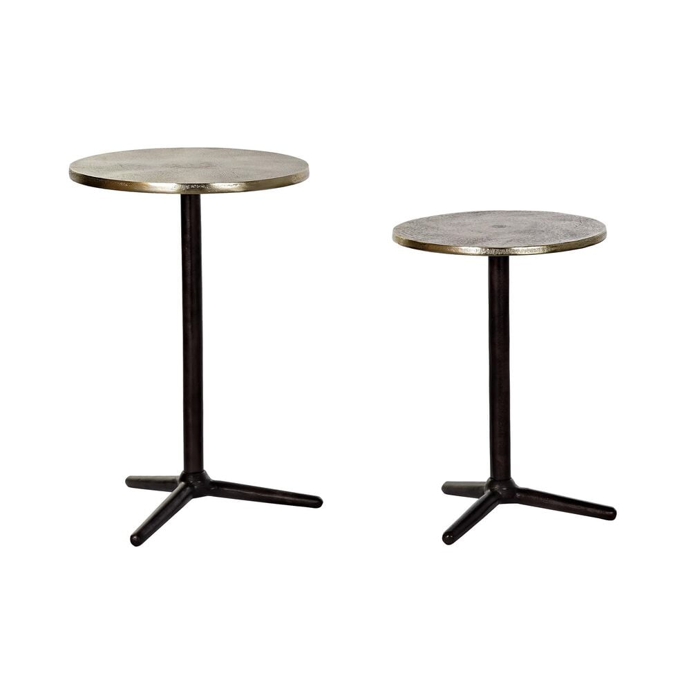 Σετ 2 Τραπεζάκια DKD Home Decor Μαύρο Χρυσό Αλουμίνιο (40 x 40 x 61 cm) (2 pcs)
