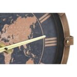 Ρολόι Τοίχου DKD Home Decor Κρυστάλλινο Ασημί Χρυσό Σίδερο Παγκόσμιος Χάρτης (42 x 8