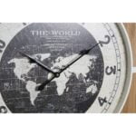 Ρολόι Τοίχου DKD Home Decor Μαύρο MDF Λευκό Σίδερο Παγκόσμιος Χάρτης (60 x 4