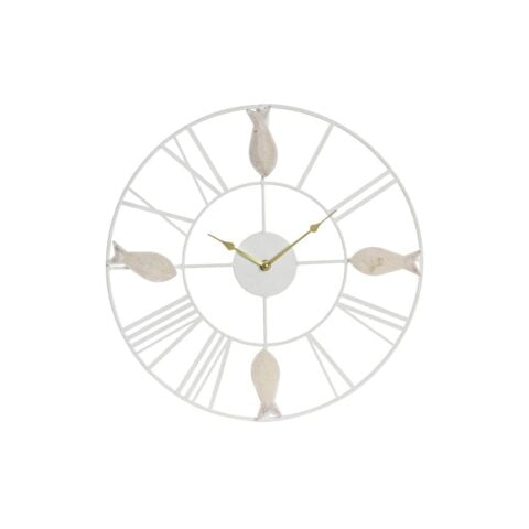 Ρολόι Τοίχου DKD Home Decor Μέταλλο MDF Λευκό Σπείρες (39 x 3