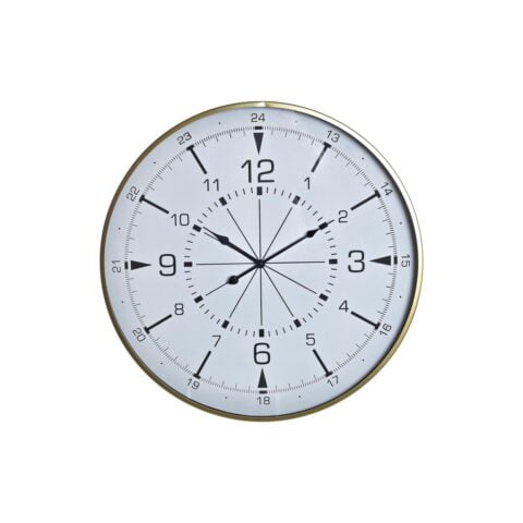 Ρολόι Τοίχου DKD Home Decor Κρυστάλλινο Χρυσό Μέταλλο Λευκό Πυξίδα (60 x 3 x 60 cm)