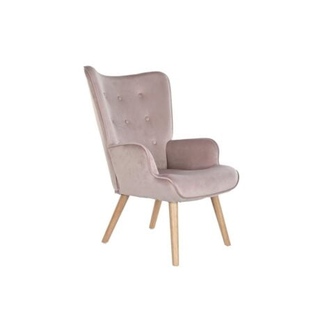 Κάθισμα DKD Home Decor Ροζ Ξύλο πολυεστέρας (67 x 69 x 96 cm)