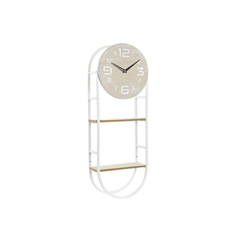 Ρολόι Τοίχου DKD Home Decor Φυσικό Μέταλλο MDF Λευκό (25