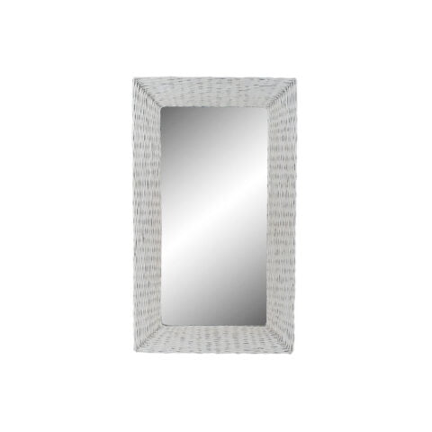 Τοίχο καθρέφτη DKD Home Decor Κρυστάλλινο MDF Λευκό λυγαριά Cottage (87 x 147 x 4 cm) (87 x 4 x 147 cm)