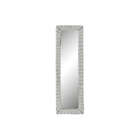Τοίχο καθρέφτη DKD Home Decor Κρυστάλλινο MDF Λευκό λυγαριά Cottage (43 x 133 x 4 cm) (43 x 4 x 132