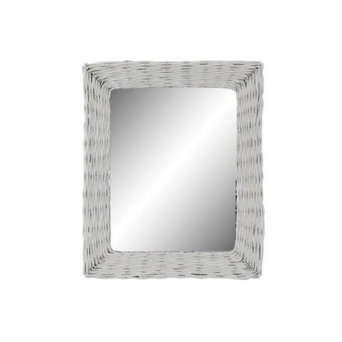 Τοίχο καθρέφτη DKD Home Decor Κρυστάλλινο MDF Λευκό λυγαριά Cottage (53 x 63 x 4 cm) (53