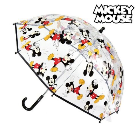 Θολωτή Ομπρέλα Mickey Mouse Διαφανές (ø 45 cm)