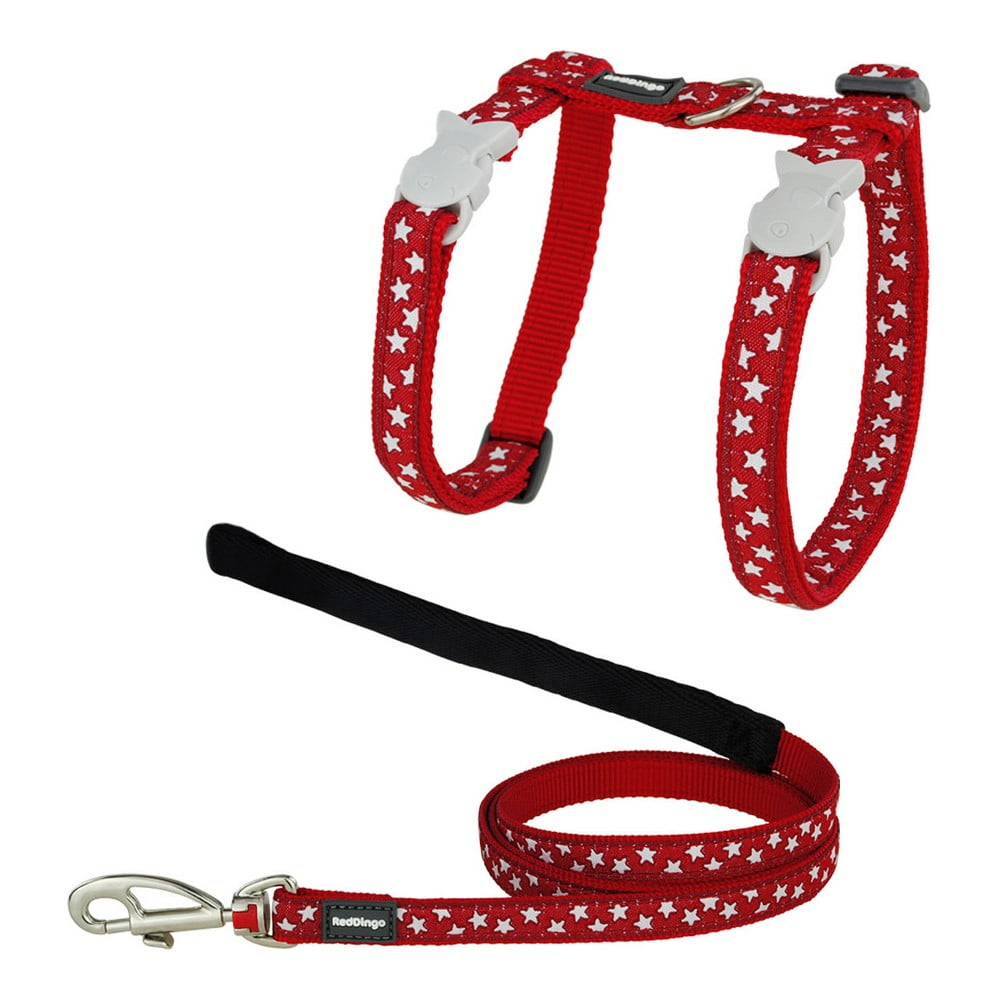 Cat Harness TicWatch Style Κόκκινο Αστέρι Λευκό Λουρί