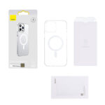 Baseus Crystal Magnetic Case for iPhone 13 Pro Max (transparent) + tempered glass
