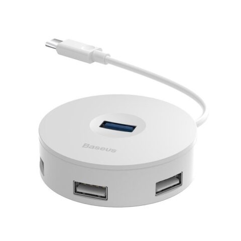 Hub USB-C 4w1 Baseus 15cm Biały