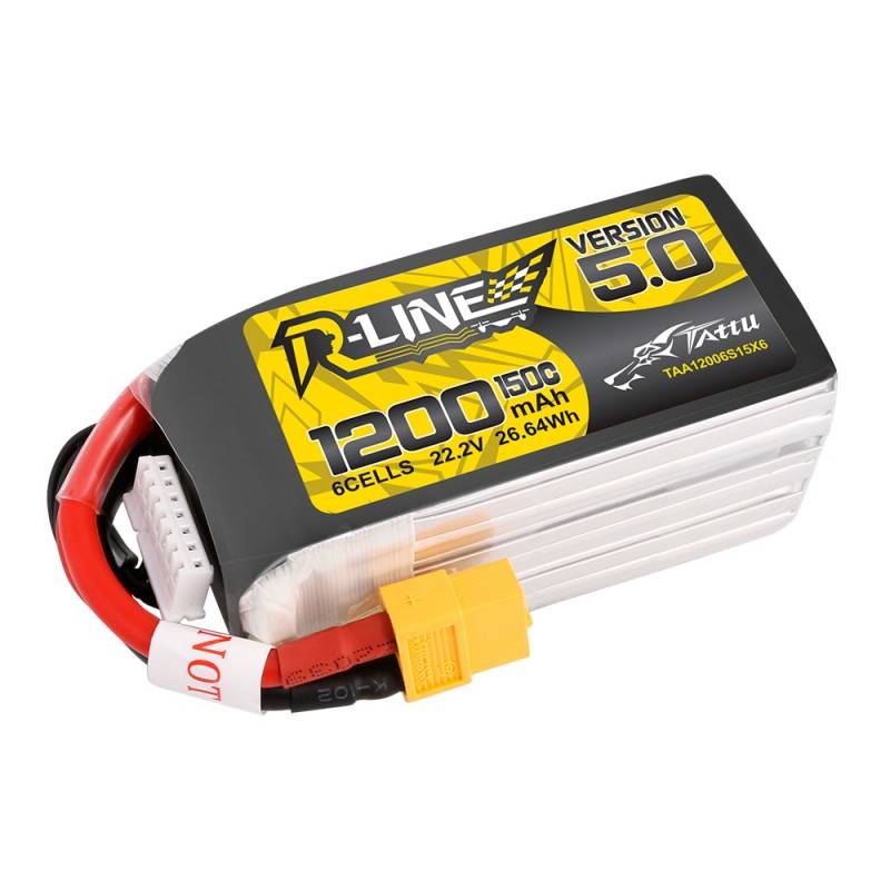 Battery Tattu R-Line 5.0 1200mAh 22.2V 150C 6S1P XT60
