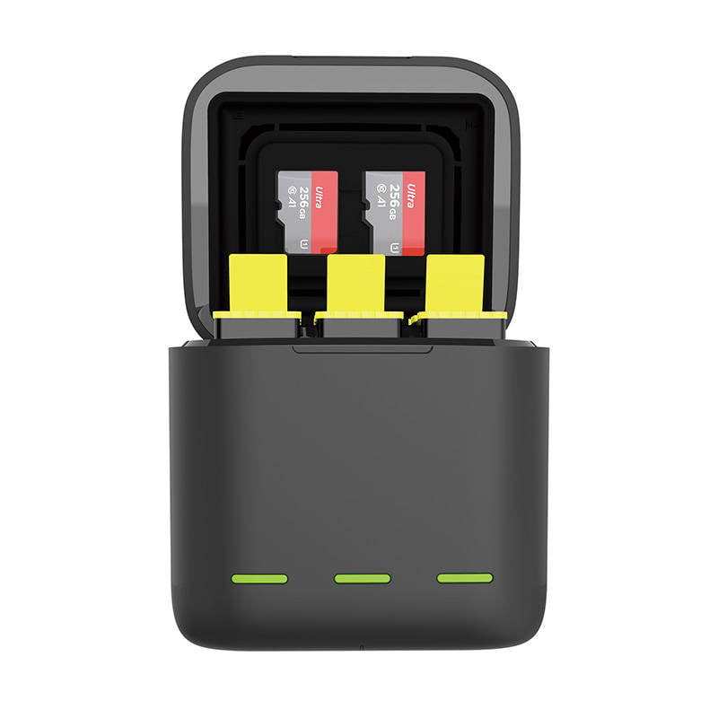 3-slot charger box Telesin for GoPro Hero 9 / Hero 10 + 3 batteries (GP-BNC-902-B)