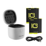 3-slot waterproof charger Allin box Telesin for GoPro Hero 9 / Hero 10 + 2 batteries (GP-BTR-905-GY-B)