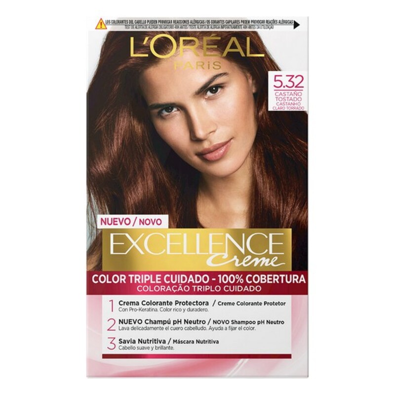 Μόνιμη Βαφή Excellence L'Oréal Paris Excellence 5.32 192 ml Nº 9.0-rubio muy claro