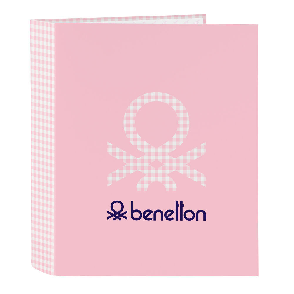 Φάκελος δακτυλίου Benetton Vichy Ροζ A4 (27 x 33 x 6 cm)