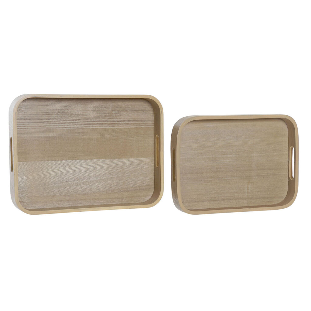 Δίσκος για σνακ DKD Home Decor Ξύλο Φυσικό Σκανδιναβικός (40 x 30 x 5