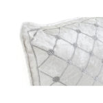 Μαξιλάρι DKD Home Decor 8424001850334 Γκρι πολυεστέρας Βελούδο Αλουμίνιο Λευκό Ρόμπος (50 x 10 x 30 cm)